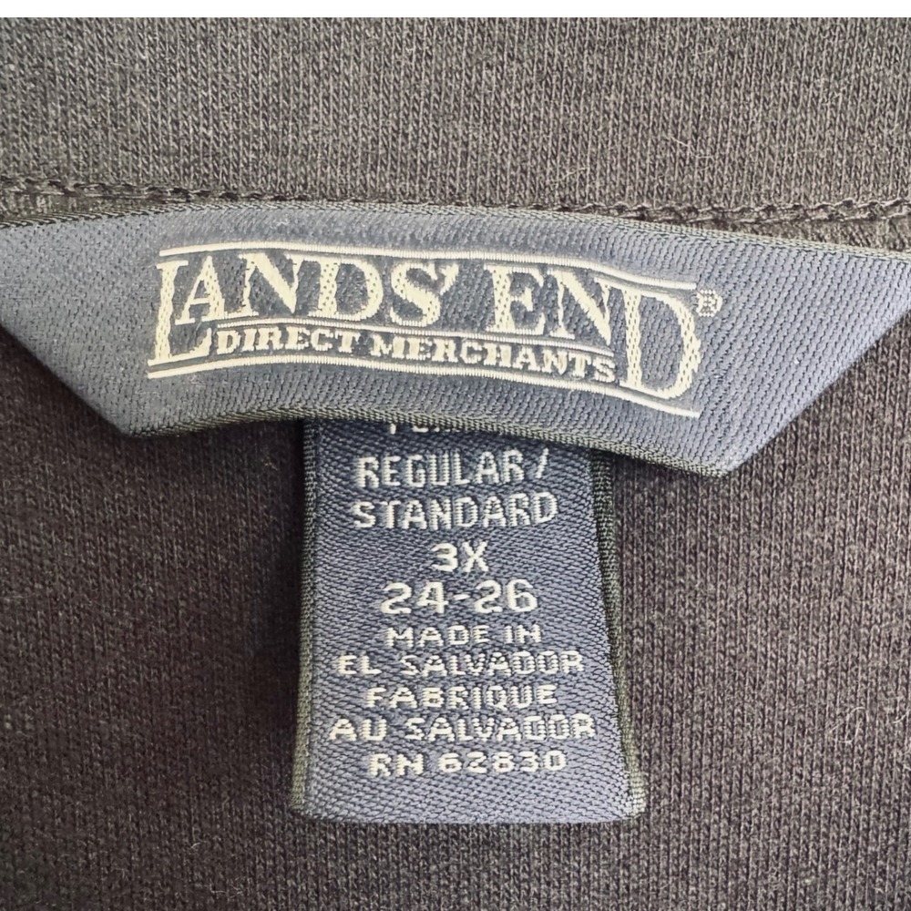 Lands End Womens 3X Navy Blue Cotton Button Front Cardigan Sweater Pockets 24-26 - Picture 2 of 6
